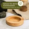 Praknu Mörser Mörser aus Granit klein mit Stößel - Für ein feines Mahlergebnis, Für ein feines Mahlergebnis - Untersetzer aus nachhaltigem FSC Holz Bild 3