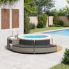 vidaXL Whirlpool-Bänke mit Auflagen 2 Stk. Grau Poly Rattan 365617 Bild 3