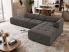 Modulares Ecksofa GRIDA 3M L Wohnlandschaft, Wellenfedern, gesteppte Sitzfläche, Wohnzimmer Sofa L-form - Dunkelgrau Velvet - Rechts Bild 4