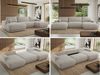 XXL Wohnlandschaft RINA U-Form 360 cm breit, Sofa mit Schlaffunktion & DL-Mechanismus, Wellenfederung, modern freistehend - Hellgrau Strukture Bild 2