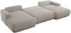 XXL Wohnlandschaft RINA U-Form 360 cm breit, Sofa mit Schlaffunktion & DL-Mechanismus, Wellenfederung, modern freistehend - Hellgrau Strukture Bild 5