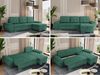 Universelles Ecksofa mit Schlaffunktion, Bettkasten und losen Kissen, gesteppte Sitzfläche - UMBRIA - Grün Stoff Bild 2