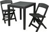Progarden Balkonset Gartenmöbel Terrassenmöbel Anthrazit 3 Tlg. Set, (3-tlg), Schwarz, Rattan Optik, 3tlg, Wetterfest Bild 2