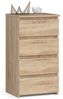 Home Collective Kommode 40 cm breit Holz Highboard Sideboard für Flur Schlafzimmer Wohnzimmer (Mehrzweckschrank Schrank schmal Kommode Schlafzimmer mit Schubladen), Kinderzimmer Organizer, 73 cm hoch mit 4 Schubladen sonoma Eiche Bild 5