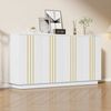 Merax Sideboard mit Vergoldeten Linien, 35 x 140 x 70 cm (1 St), Aufbewahrungsschrank Kommode mit 4 Türen & verstellbaren Einlegeböden Bild 3