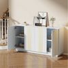 Merax Sideboard mit Vergoldeten Linien, 35 x 140 x 70 cm (1 St), Aufbewahrungsschrank Kommode mit 4 Türen & verstellbaren Einlegeböden Bild 2