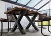 Baumtisch Sheesham 140x90x77 grau gebeizt / X-Beine anthrazit glänzend FREEFORM 5 Bild 3