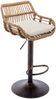 LVHOM Rattan Barhocker 360° drehbar, 2er Set, Höhenverstellbarer Tresenhocker mit Kissen, Boho Barstuhl für Küche, Terrasse, Garten Bild 2