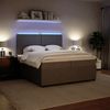 vidaXL Boxspringbett mit Matratze Hellgrau 200x200 cm Samt 3294724 Bild 4