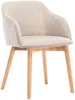 Vente-unique - JELISA Stuhl Stoff Beige - B 56 cm x H 79 cm x L 54 cm Bild 4