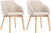 Vente-unique - JELISA Stuhl Stoff Beige - B 56 cm x H 79 cm x L 54 cm Bild 2