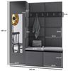 Garderoben-Set LINDA – Kleiderschrank mit Polsterplatten, Schuhschrank und Schrankaufsatz, für Flur und Eingangsbereich (Graphite, Trinity 15), 185 x 40 x 145 cm Bild 2