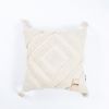 HOME DELUXE Getufteter Kissenbezug JARA Raute mit Kissenfüllung - Creme Bild 2