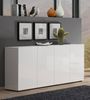 Dmora Kommode Amacord, Wohnzimmerbuffet, Wohnzimmer-Sideboard, Moderne Küchen-Speisekammer, Made in Italy, 180x38h79 cm, Glänzendes Weiß Bild 2
