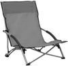 vidaXL Klappbare Strandstühle 2 Stk. Grau Stoff 312491 Bild 2