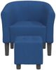 vidaXL Clubsessel mit Fußhocker Blau Stoff 356438 Bild 3