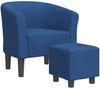 vidaXL Clubsessel mit Fußhocker Blau Stoff 356438 Bild 2