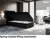 MEBLINI Boxspringbett LUKAS 100x200 cm mit Bettkasten - H3/Schwarz Webstoff Gepolstert Einzelbett mit Topper & Bonellfederkern-Matratze - 100x200 Links Bild 3