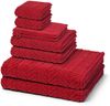 Ross Sensual Skin Zopf 8 tlg. Frottier-Set - 2 X Handtuch (50 X 100cm), 2 X Duschtuch (75 X 140cm), 2 X Gästetuch (30 X 50cm), 2 X Waschhandschuh (16 X 22cm) - 500 g/m2 - Vino Bild 1
