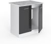 Spülenunterschrank R-Line Anthrazit Hochglanz 80 cm , AP Marmor Vicco Bild 4