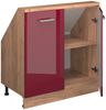 Küchenschrank für Dachschrägen R-Line Rot Hochglanz 80 cm mit 2 Türen Vicco Bild 4