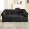 Modulares 6-Sitzer Sofa, ca. 308x154x82 cm, Schwarz Cord, mit Seitentaschen Bild 2