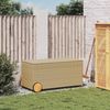 vidaXL Gartentruhe mit Rollen Beige 190L Poly Rattan 365327 Bild 3