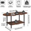 Kleiner Couchtisch Holz 2 Etagen Ablagen Dunkelbraun Schwarz YD-011H Bild 3