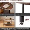 Kleiner Couchtisch Holz 2 Etagen Ablagen Dunkelbraun Schwarz YD-011H Bild 5