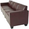 Modular 4-Sitzer Sofa Couch Lyon, Kunstleder ~ rot-braun Bild 3