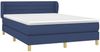 Doppelbett, Polsterbett mit Matratze Hellgrau 140x190 cm Stoff Blau 140x200 cm Bild 3