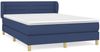 Doppelbett, Polsterbett mit Matratze Hellgrau 140x190 cm Stoff Blau 140x200 cm Bild 2