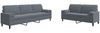 vidaXL 2-tlg. Sofagarnitur mit Kissen und Nackenrollen Dunkelgrau Samt 3278492 Bild 2