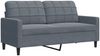 vidaXL 2-tlg. Sofagarnitur mit Kissen und Nackenrollen Dunkelgrau Samt 3278492 Bild 5