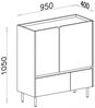 Deine Möbel 24 Kommode LIBU 09 Sideboard 95 cm breit (Set, 2 St, Kinderzimmer Jugendzimmer Schlafzimmer Wohnzimmer), LIBU-Kollektion Beige Eukalyptus Eiche Bild 3