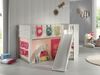 Kinderbett mit Rutsche Karyl Massivholz Weiß Textilset Spring 3 Bild 2