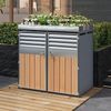 Mülltonnenbox, Mülltonnenunterstand mit Hochbeet, 120L 240L, wetterfest, Container, Abfallbehälter, Tonnenhaus, Gartenbox, abschließbare Müllbox (2 Tonnen) Bild 3