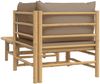 vidaXL 2-tlg. Garten-Lounge-Set mit Taupe Kissen Bambus 362285 Bild 5