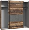 FORTE 'Clif' Kleiderschrank, Holzwerkstoff, Braun/Grau, 220,1 x 210,5 x 61,2 cm Bild 5