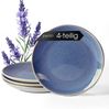 JIWOO Teller 4er Ø19,5cm, Speiseteller Steakteller Dessertteller Pastateller Plate, (4 St), Keramik Hochwertiges Tellerset Blau Mikrowellenofen Spülmaschine Bild 4