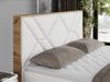 Boxspringbett mit Kopfteil und Topper, Polsterbett - GUNAR - 120 x 200 cm - Weiß Kunstleder - H4 - Topper Visco Bild 3