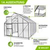 BRAST Gewächshaus Aluminium mit Fundament rostfrei 6mm Platten 380x250x205cm Grau - TÜV geprüft Bild 5