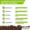 BRAST Gewächshaus Aluminium mit Fundament rostfrei 6mm Platten 380x250x205cm Grau - TÜV geprüft Bild 4