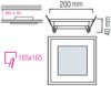 15w LED Deckenleuchte Einbauleuchte Einbaustrahler Panel mit Glas Rahmen 20x20 cm Kaltweiß Bild 2