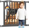 KIDIZ® Schutzgitter für Treppen | Tür, Auto Close Kindertreppengitter ohne Bohren | 90° Stop, Absperr Türschutzgitter, schwenkbare Trennwand, Treppenschutzgitter, Klemmen 102 - 115 cm Anthrazit +28 Bild 1