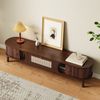 TV-Schrank 170 x 38 x 39,5 cm aus Spanplatte mit Rattan-Schubladen & Türen in Holzoptik Bild 3