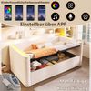 Schlafsofa mit Bettfunktion, Stauraum und LED-Beleuchtung 90x200 cm, Polsterbett, Jugendbett, Einzelbett, Samt Bild 5