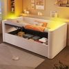 Schlafsofa mit Bettfunktion, Stauraum und LED-Beleuchtung 90x200 cm, Polsterbett, Jugendbett, Einzelbett, Samt Bild 2