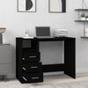 vidaXL Schreibtisch mit Schubladen Schwarz 102x50x76 cm Holzwerkstoff 823033 Bild 3