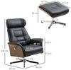 HOMCOM Relaxsessel Relaxsessel mit Hocker, mit Liegefunktion (Liegestuhl mit Fußbank, 2-St, bestehend aus Sessel und Hocker), bis 150 kg belastbar, Schwarz Bild 3